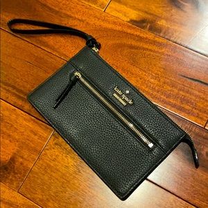 Kate Spade Black with Gold Wristlet